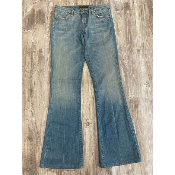David Kahn Mid Rise Flared Jeans Light Wash Women’s Sz 28 - Picture 1 of 6